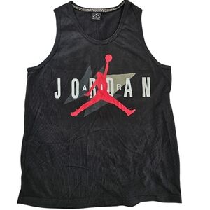 Jordan Black Tank Top with Red Jumpman Logo